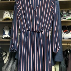 Navy and pink striped Charming Charlie dress
